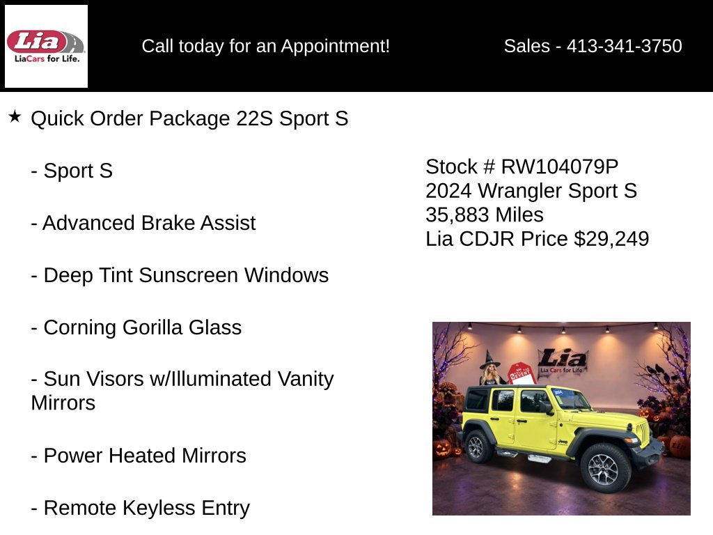 Certified 2024 Jeep Wrangler Unlimited Sport AWD/4WD image 6