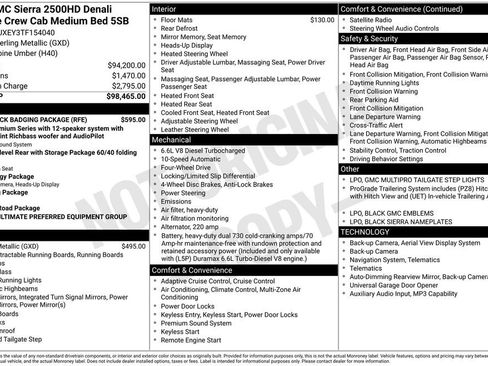 New 2026 GMC Sierra 2500 Denali Ultimate w/ LPO, Black Badging Package AWD/4WD image 9