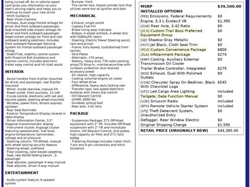 Used 2019 Chevrolet Silverado 1500 Custom Trail Boss w/ Custom Convenience Package AWD/4WD image 47