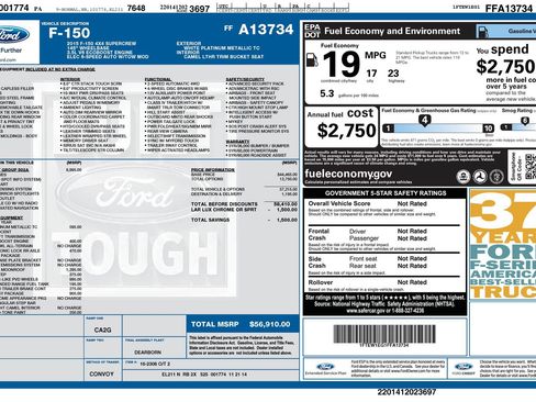 Used 2015 Ford F150 Lariat w/ Equipment Group 502A Luxury AWD/4WD image 1