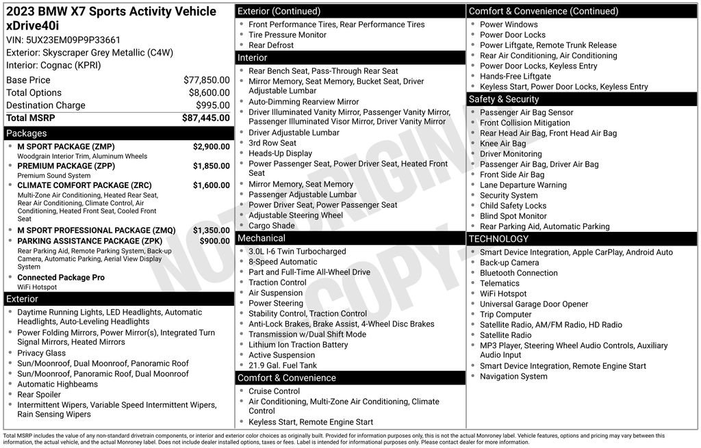 Used 2023 BMW X7 xDrive40i w/ M Sport Package AWD/4WD image 18