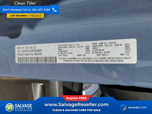 Used 2021 RAM ProMaster 3500 FWD image 17