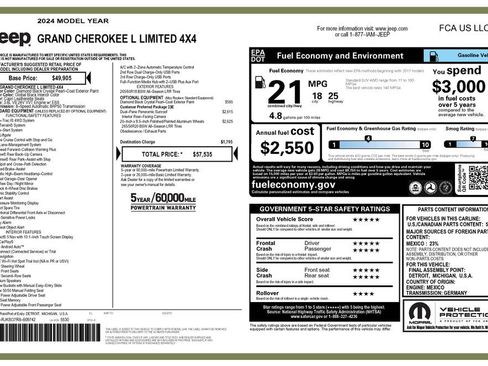 Certified 2024 Jeep Grand Cherokee L Limited AWD/4WD image 4