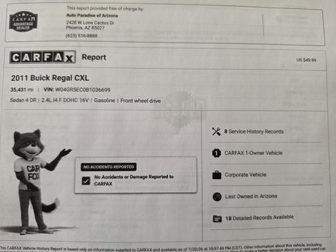 Used 2011 Buick Regal CXL w/ RL3 Preferred Equipment Group FWD image 10