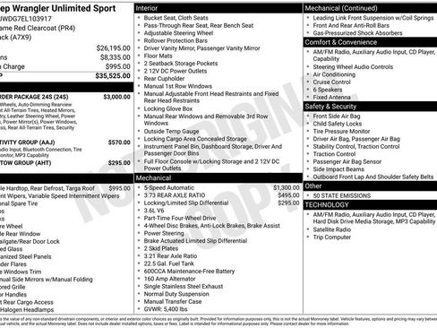 Used 2014 Jeep Wrangler Unlimited Sport w/ Quick Order Package 24S AWD/4WD image 31