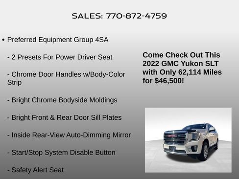 Used 2022 GMC Yukon SLT w/ SLT Luxury Package image 5