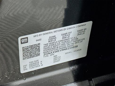 Used 2022 Chevrolet Equinox RS w/ RS Leather Package image 34