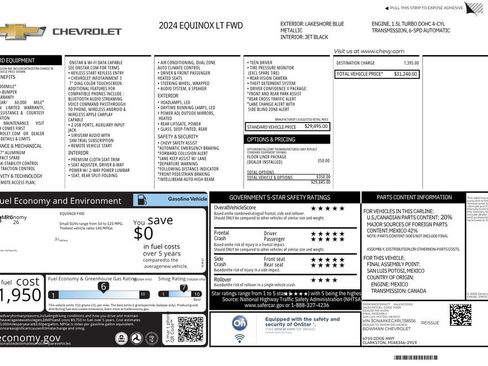 Used 2024 Chevrolet Equinox LT w/ LPO, Floor Liner Package FWD image 13