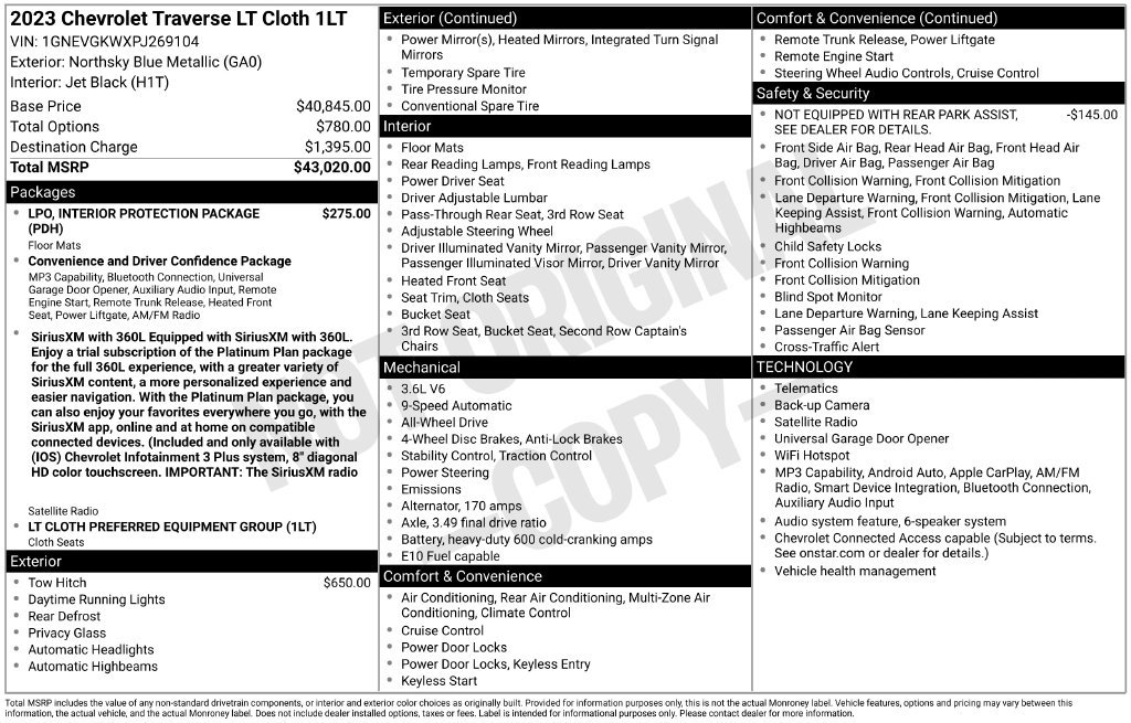 Used 2023 Chevrolet Traverse LT AWD/4WD image 34