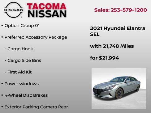 Used 2021 Hyundai Elantra SEL w/ Preferred Accessory Package FWD image 6
