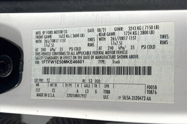 Used 2021 Ford F150 XL w/ Equipment Group 101A High AWD/4WD image 30