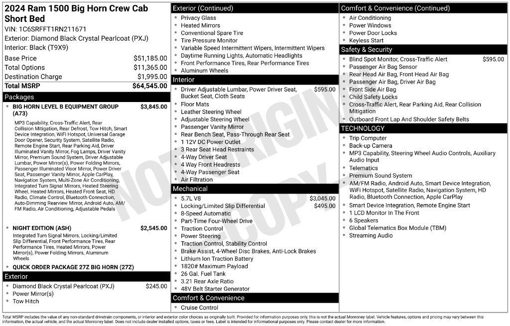 Used 2024 RAM 1500 Big Horn AWD/4WD image 35