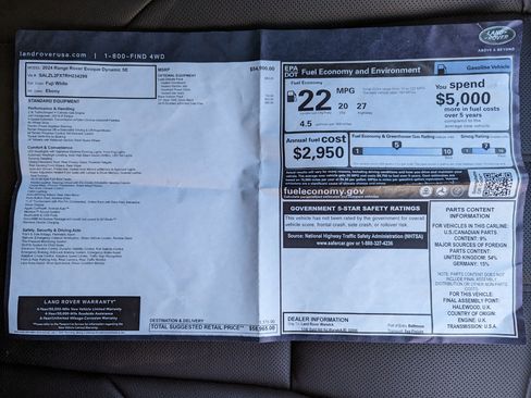 Used 2024 Land Rover Range Rover Evoque Dynamic SE image 42