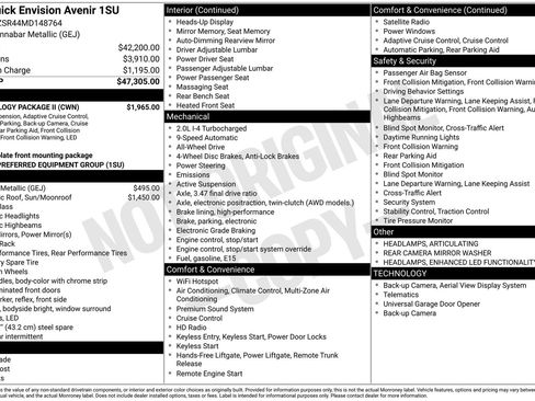 Used 2021 Buick Envision Avenir w/ Technology Package II image 36