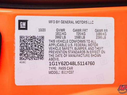 Used 2020 Chevrolet Corvette Stingray Coupe w/ 1LT RWD image 83