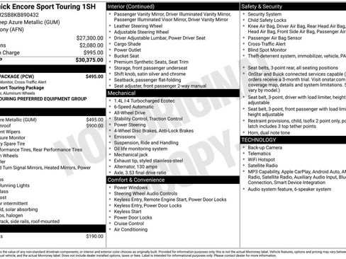 Used 2019 Buick Encore Sport Touring w/ Safety Package AWD/4WD image 7