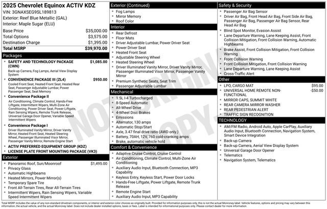 Used 2025 Chevrolet Equinox ACTIV w/ Safety and Technology Package AWD/4WD image 5