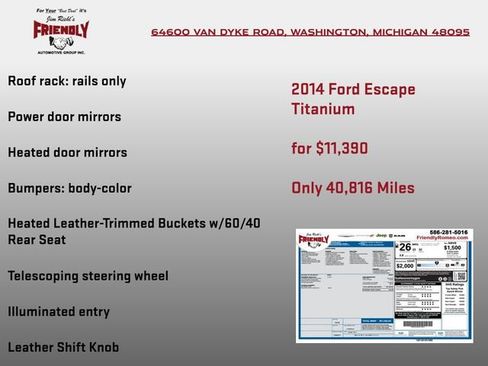 Used 2014 Ford Escape Titanium w/ Equipment Group 401A FWD image 8