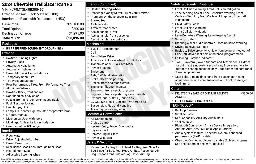 Used 2024 Chevrolet TrailBlazer RS FWD image 12