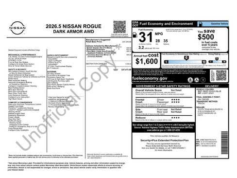 New 2026 Nissan Rogue Dark Armor AWD/4WD image 2