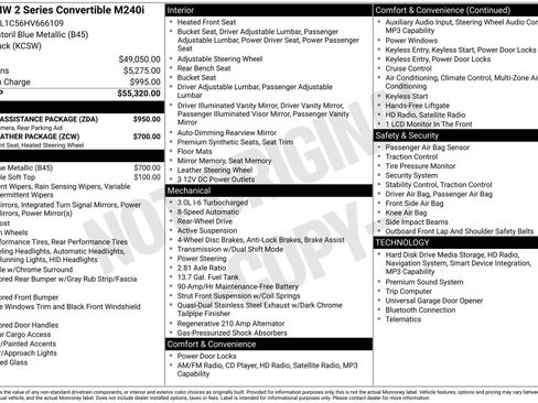 Used 2017 BMW M240i Convertible w/ Driving Assistance Package image 41