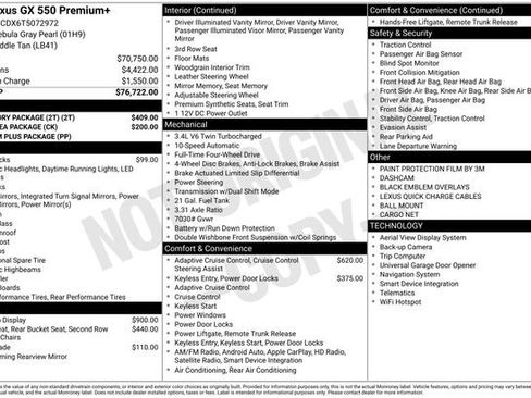 Used 2026 Lexus GX 550 w/ Accessory Package (2T) AWD/4WD image 36