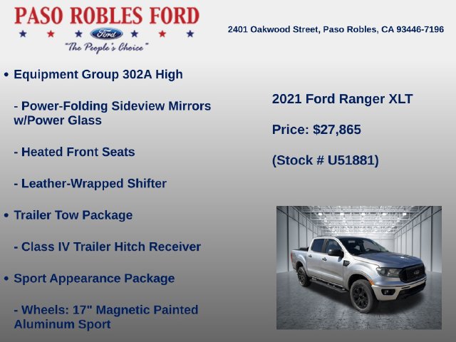 Used 2021 Ford Ranger XLT w/ Equipment Group 302A High AWD/4WD image 12