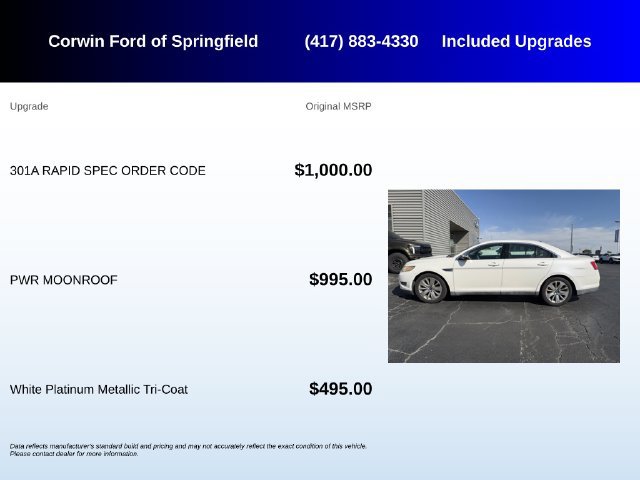Used 2011 Ford Taurus Limited w/ 301A Rapid Spec Order Code FWD image 5