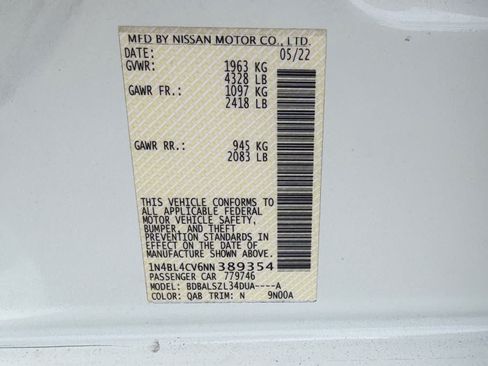 Certified 2022 Nissan Altima 2.5 SR FWD image 30