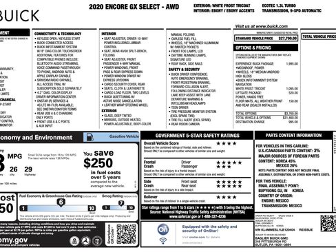 Used 2020 Buick Encore GX Select w/ Experience Buick Package AWD/4WD image 2