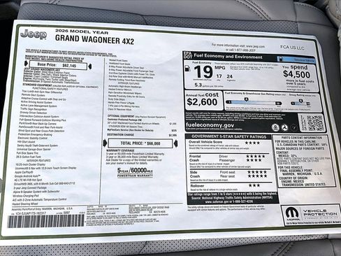 New 2026 Jeep Grand Wagoneer 2WD image 25