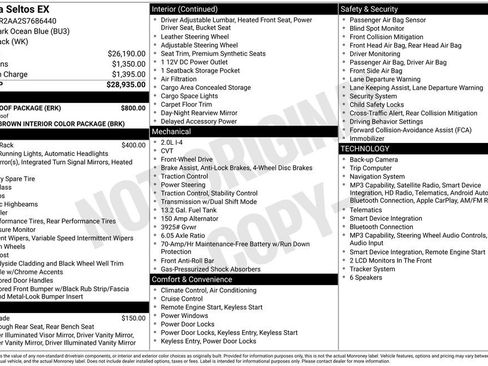 Certified 2025 Kia Seltos EX w/ EX Sunroof Package FWD image 37