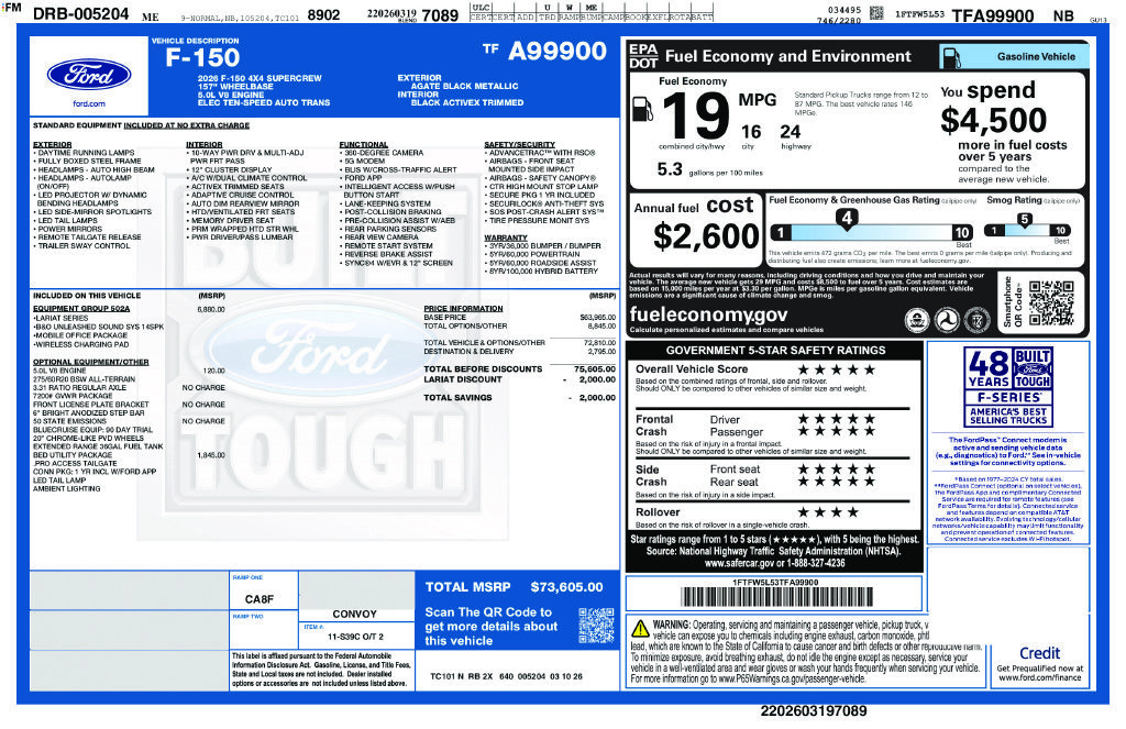 Used 2026 Ford F150 Lariat w/ Equipment Group 502A High AWD/4WD image 24