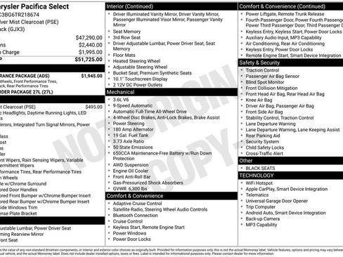 New 2026 Chrysler Pacifica Select w/ S Appearance Package AWD/4WD image 35