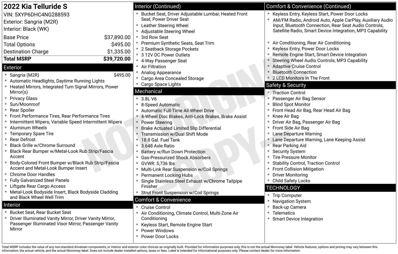 Certified 2022 Kia Telluride S AWD/4WD image 38