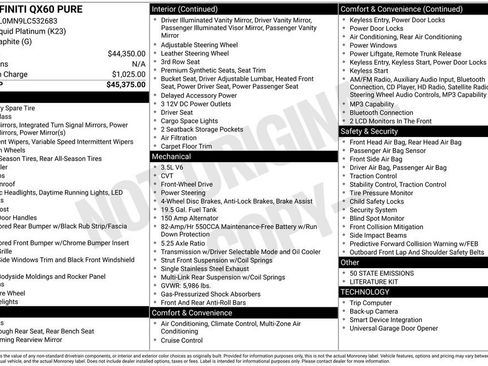 Used 2020 INFINITI QX60 Pure image 11