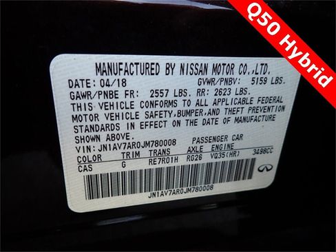 Used 2018 INFINITI Q50 Luxe w/ Cargo Package (L95) image 21