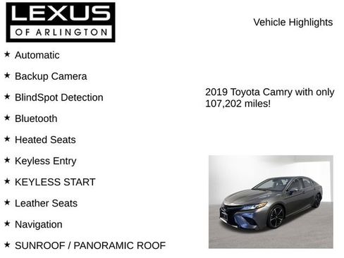 Used 2019 Toyota Camry XSE FWD image 7