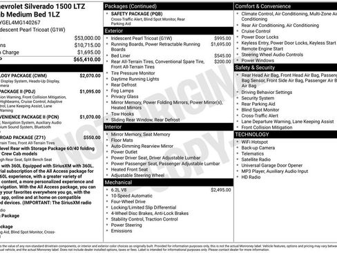 Used 2021 Chevrolet Silverado 1500 LTZ w/ Technology Package AWD/4WD image 20