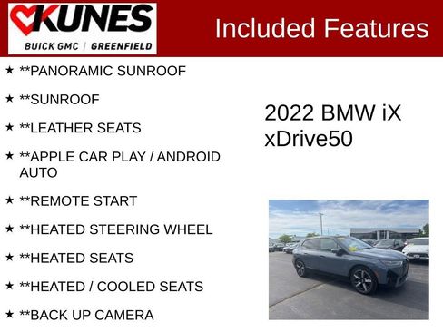 Used 2022 BMW iX xDrive50 w/ Premium Package AWD/4WD image 2