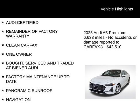 Used 2025 Audi A5 2.0T Premium w/ Convenience Package image 9