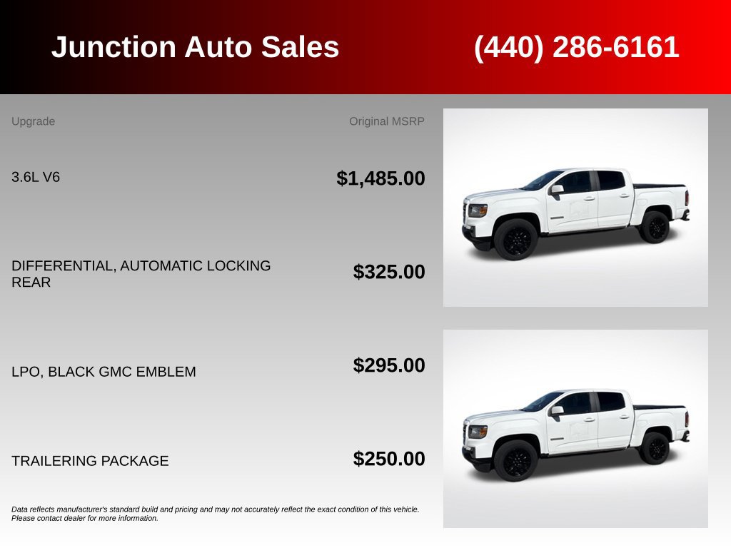 Used 2022 GMC Canyon Elevation w/ Trailering Package RWD image 2