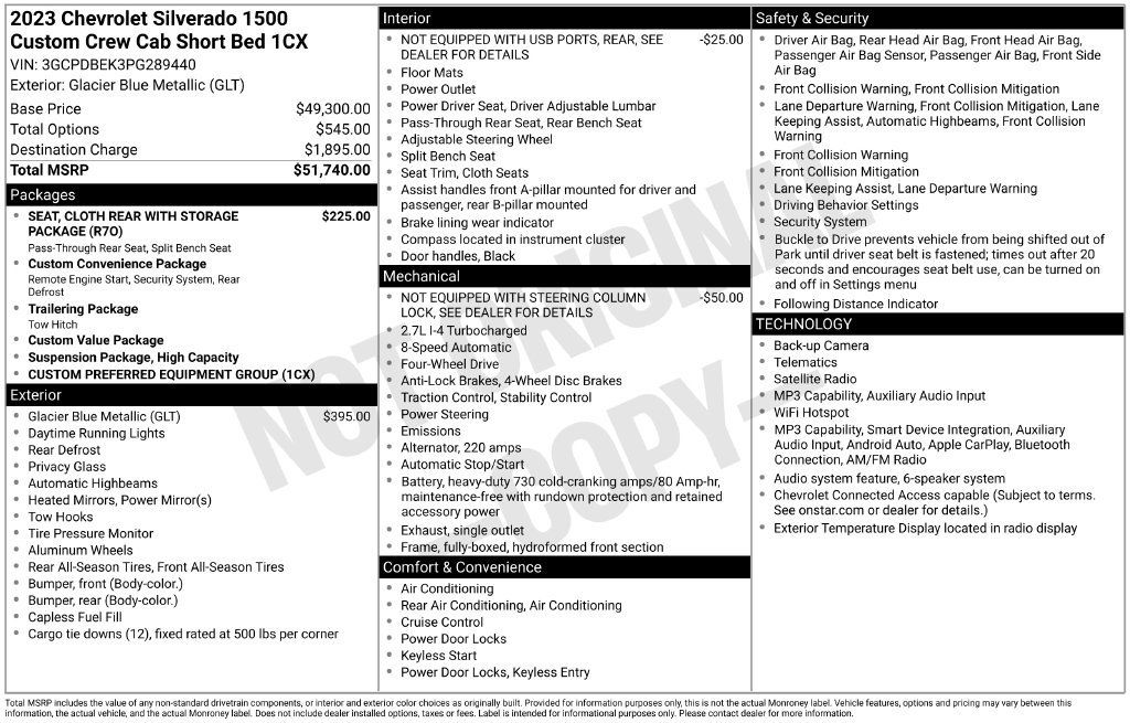 Used 2023 Chevrolet Silverado 1500 Custom AWD/4WD image 16
