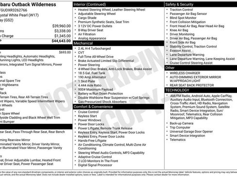 Used 2024 Subaru Outback Wilderness AWD/4WD image 41