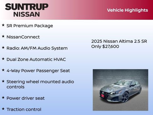 New 2025 Nissan Altima 2.5 SR w/ SR Premium Package image 8