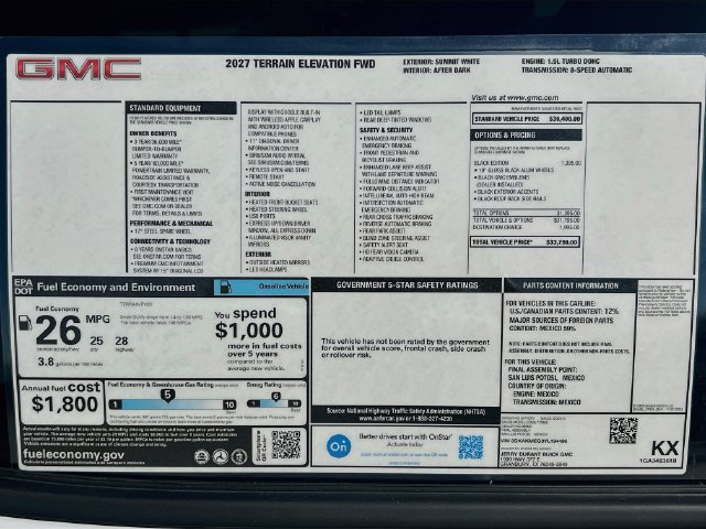 New 2027 GMC Terrain Elevation w/ Black Edition FWD image 21