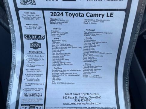 Used 2024 Toyota Camry LE AWD/4WD image 27