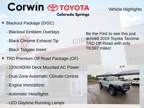 Used 2019 Toyota Tacoma TRD Off-Road AWD/4WD image 4
