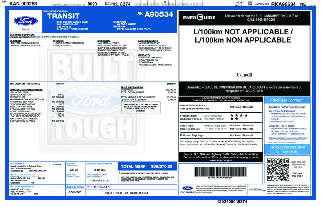 Used 2024 Ford Transit 250 148 High Roof Extended w/ Load Area Protection Package RWD image 6