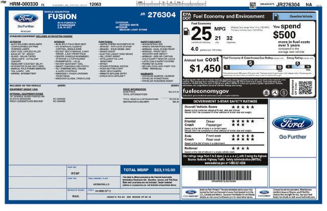 Used 2018 Ford Fusion S FWD image 2